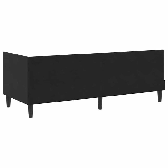 Cadru de pat colțar cu saltea Negru 80 x 200 cm Catifea - WALTI WALTI