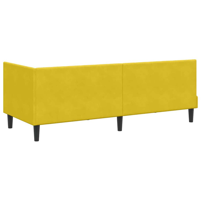 Cadru de pat colțar cu saltea cu headboard 2 pcs Galben Catifea - WALTI WALTI