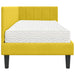 Cadru de pat colțar cu saltea cu headboard 2 pcs Galben Catifea - WALTI WALTI