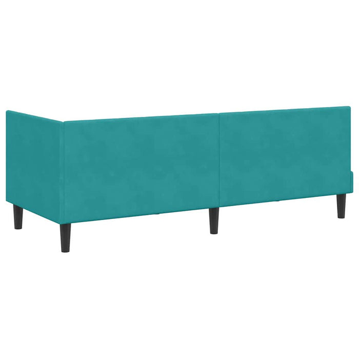 Cadru de pat colțar cu saltea 2 pcs Turcoaz Catifea - WALTI WALTI