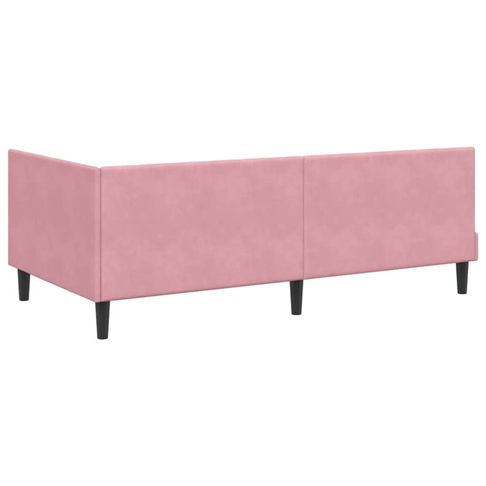 Cadru de pat colțar cu saltea cu headboard 2 pcs Gri Catifea WALTI