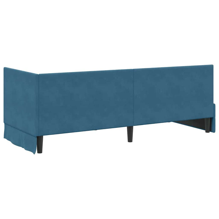 Cadru de pat colțar cu saltea Manual 2 pcs albastru Catifea - WALTI WALTI