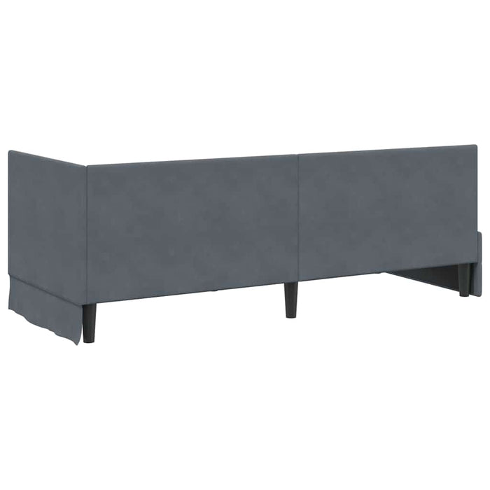 Cadru de pat colțar cu saltea cu headboard 2 pcs Gri Catifea - WALTI WALTI