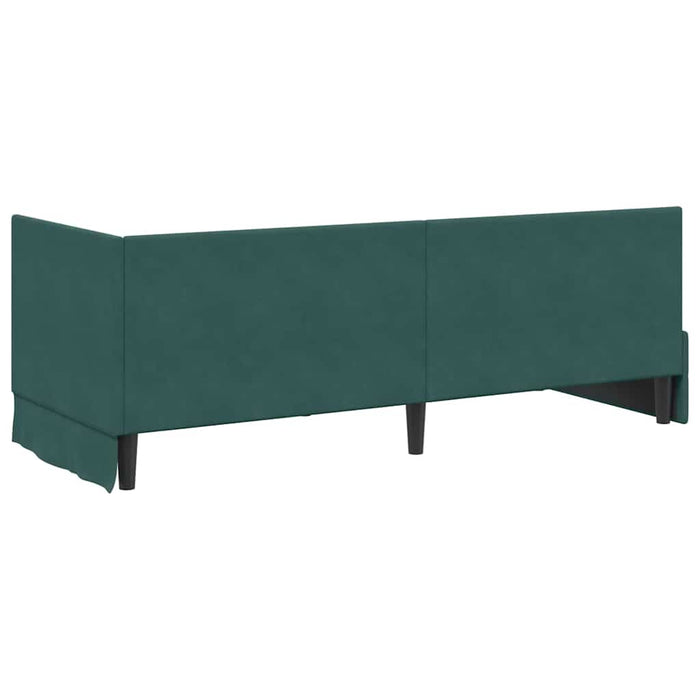 Cadru de pat colțar cu saltea cu headboard 2 pcs Verde Catifea - WALTI WALTI
