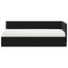 Cadru de pat colțar cu saltea cu headboard 2 pcs Negru Catifea - WALTI WALTI
