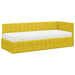 Cadru de pat colțar cu saltea cu headboard 2 pcs Galben Catifea - WALTI WALTI