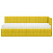 Cadru de pat colțar cu saltea cu headboard 2 pcs Galben Catifea - WALTI WALTI