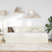 Cadru de pat colțar cu saltea cu headboard 2 pcs Crem Catifea - WALTI WALTI