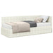 Cadru de pat colțar cu saltea cu headboard 2 pcs Crem Catifea - WALTI WALTI