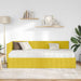 Cadru de pat colțar cu saltea cu headboard 2 pcs Galben Catifea - WALTI WALTI