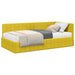 Cadru de pat colțar cu saltea cu headboard 2 pcs Galben Catifea - WALTI WALTI