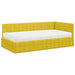 Cadru de pat colțar cu saltea cu headboard 2 pcs Galben Catifea - WALTI WALTI