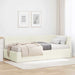 Cadru de pat colțar cu saltea cu headboard 2 pcs Crem Catifea - WALTI WALTI