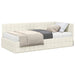 Cadru de pat colțar cu saltea cu headboard 2 pcs Crem Catifea - WALTI WALTI