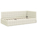 Cadru de pat colțar cu saltea cu headboard 2 pcs Crem Catifea - WALTI WALTI