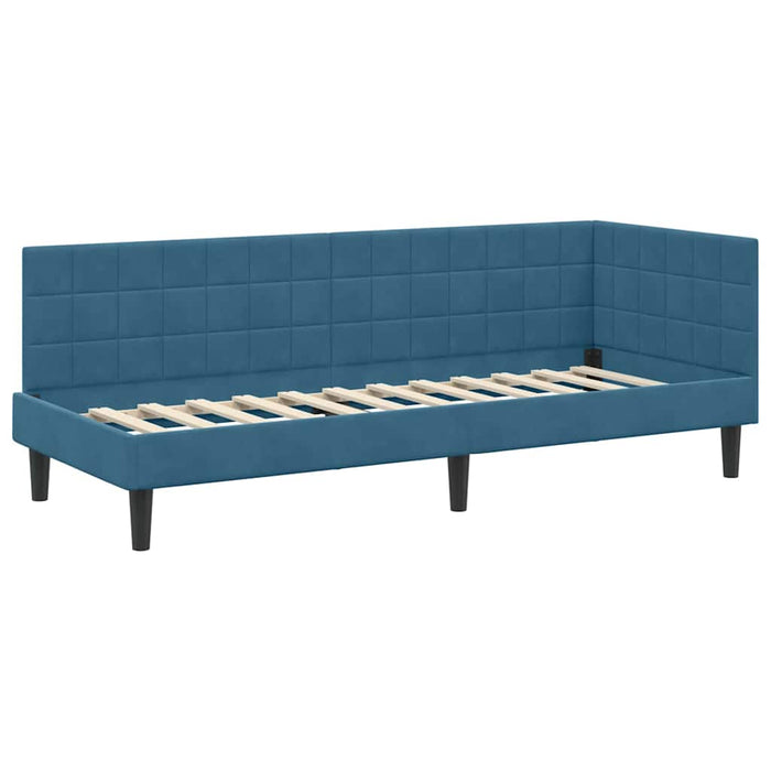 Cadru de pat colțar cu saltea Manual 2 pcs albastru Catifea - WALTI WALTI