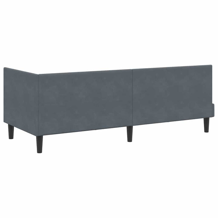 Cadru de pat colțar cu saltea cu headboard 2 pcs Gri Catifea - WALTI WALTI