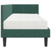 Cadru de pat colțar cu saltea cu headboard 2 pcs Verde Catifea - WALTI WALTI
