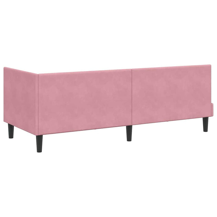 Cadru de pat colțar cu saltea cu headboard 2 pcs Gri Catifea - WALTI WALTI
