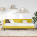 Cadru de pat colțar cu saltea cu headboard 2 pcs Galben Catifea - WALTI WALTI