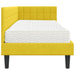 Cadru de pat colțar cu saltea cu headboard 2 pcs Galben Catifea - WALTI WALTI