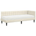 Cadru de pat colțar cu saltea cu headboard 2 pcs Crem Catifea - WALTI WALTI