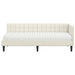 Cadru de pat colțar cu saltea cu headboard 2 pcs Crem Catifea - WALTI WALTI