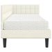 Cadru de pat colțar cu saltea cu headboard 2 pcs Crem Catifea - WALTI WALTI
