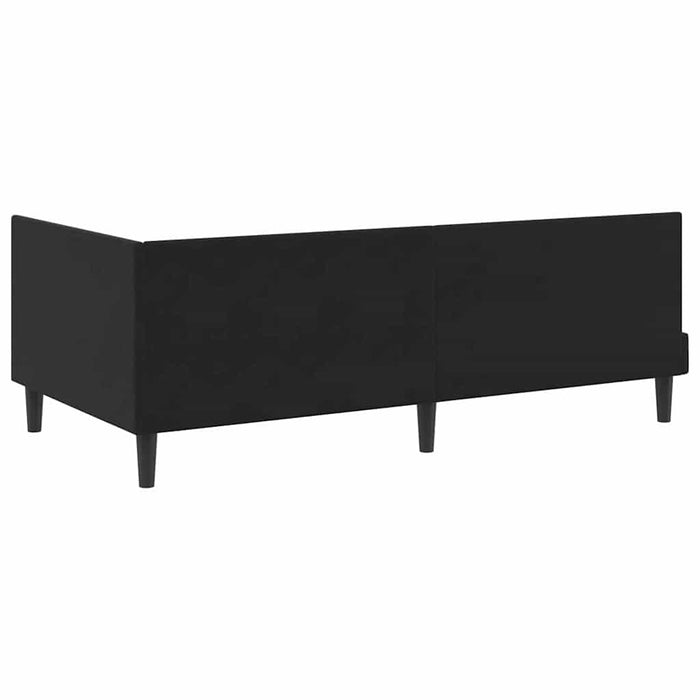 Cadru de pat colțar cu saltea cu headboard 2 pcs Negru Catifea - WALTI WALTI