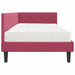 Cadru de pat colțar cu saltea cu headboard 2 pcs Verde Catifea - WALTI WALTI
