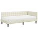 Cadru de pat colțar cu saltea cu headboard 2 pcs Crem Catifea - WALTI WALTI