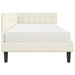 Cadru de pat colțar cu saltea cu headboard 2 pcs Crem Catifea - WALTI WALTI
