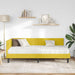 Cadru de pat colțar cu saltea cu headboard 2 pcs Galben Catifea - WALTI WALTI
