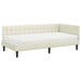 Cadru de pat colțar cu saltea cu headboard 2 pcs Crem Catifea - WALTI WALTI