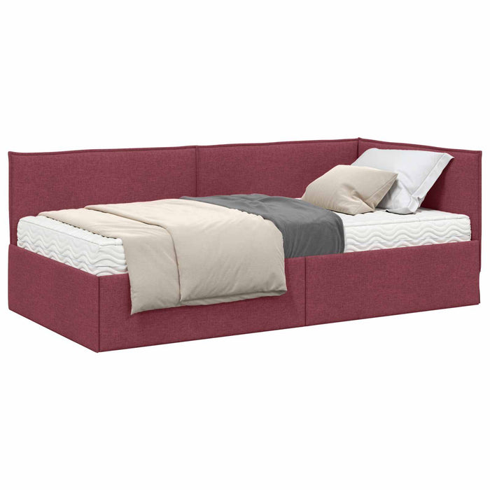 Cadru de pat colțar cu saltea cu headboard 2 pcs Gri Catifea - WALTI WALTI