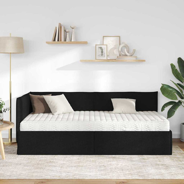 Cadru de pat colțar cu saltea cu headboard 2 buc. Verde Catifea - WALTI WALTI