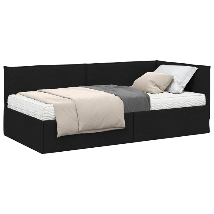 Cadru de pat colțar cu saltea cu headboard 2 buc. Verde Catifea - WALTI WALTI