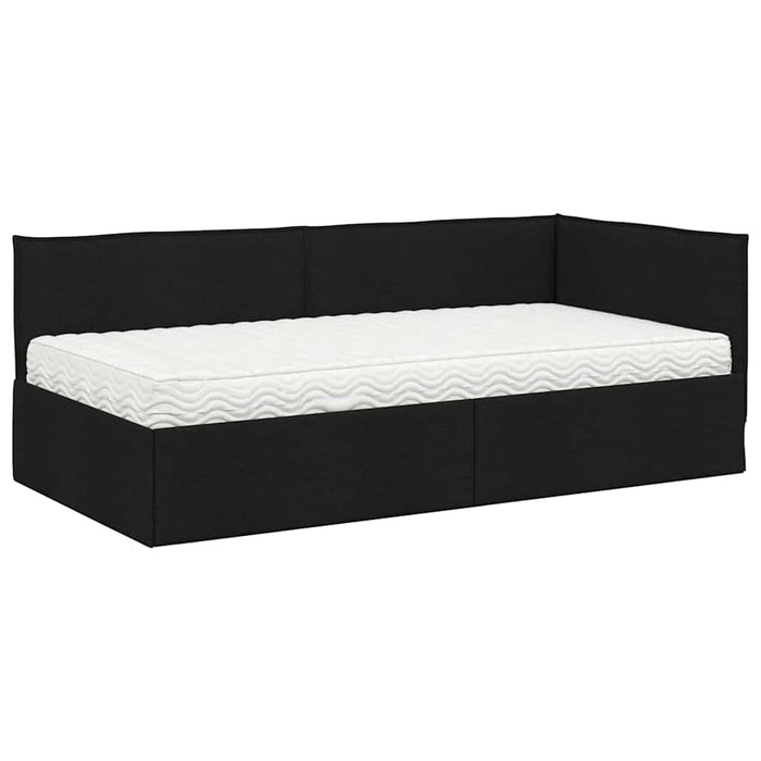 Cadru de pat colțar cu saltea cu headboard 2 buc. Verde Catifea - WALTI WALTI