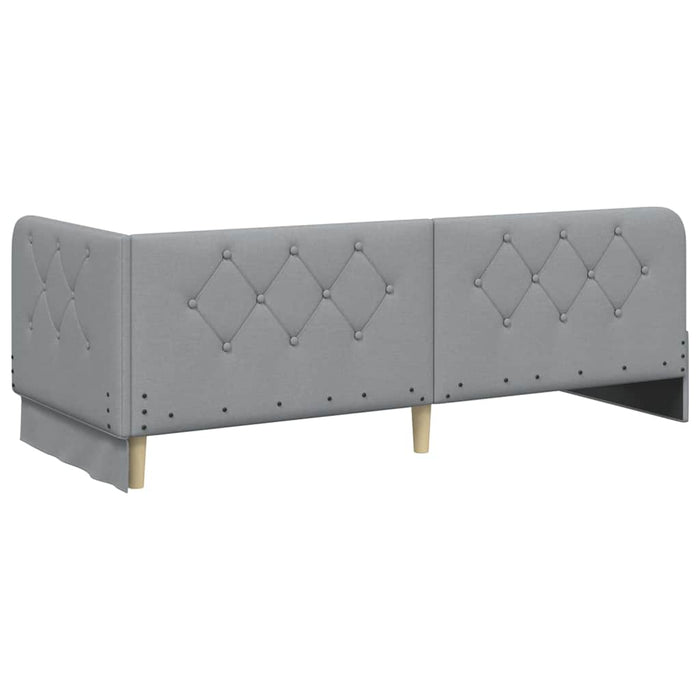 Cadru de pat colțar cu saltea Gri deschis 80 x 200 cm țesătură - WALTI WALTI