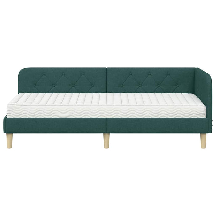 Cadru de pat colțar Verde închis 80 x 200 cm țesătură - WALTI WALTI