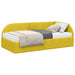 Cadru de pat colțar cu saltea cu headboard 2 pcs Galben Catifea - WALTI WALTI
