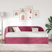 Cadru de pat colțar cu saltea cu headboard 2 pcs Verde Catifea - WALTI WALTI