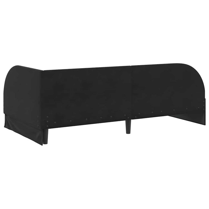 Cadru de pat colțar cu saltea cu headboard 2 pcs Negru Catifea - WALTI WALTI