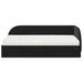 Cadru de pat colțar cu saltea cu headboard 2 pcs Negru Catifea - WALTI WALTI