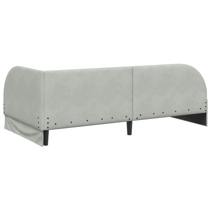 Cadru de pat colțar cu saltea Manual 2 pcs Gri deschis Catifea - WALTI WALTI