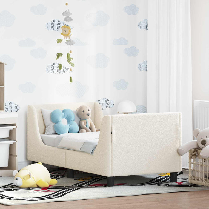 Cadru de pat pentru copii cu spătar Crem 70 x 140 cm Bouclé - WALTI WALTI