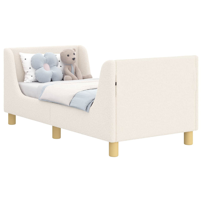 Cadru de pat pentru copii cu spătar Crem 70 x 140 cm Bouclé - WALTI WALTI