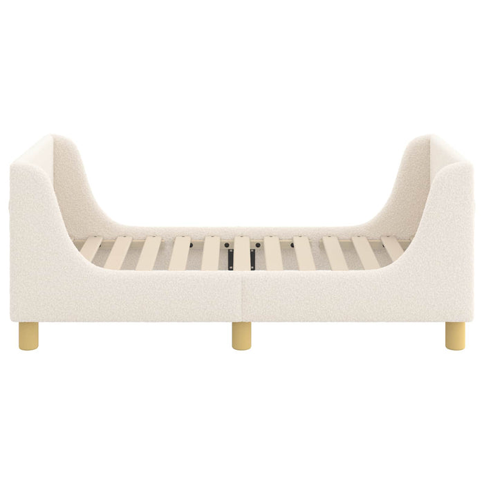 Cadru de pat pentru copii cu spătar Crem 70 x 140 cm Bouclé - WALTI WALTI
