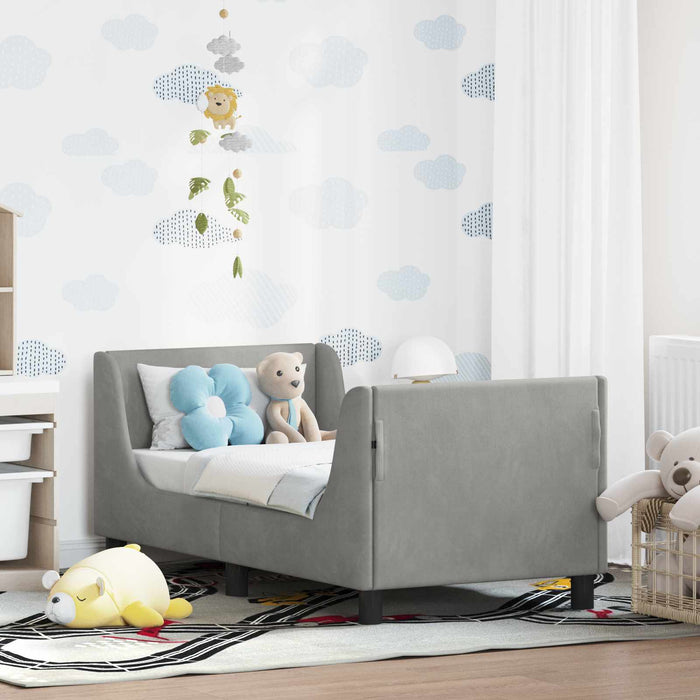 Cadru de pat pentru copii cu spătar Gri deschis 70 x 140 cm - WALTI WALTI