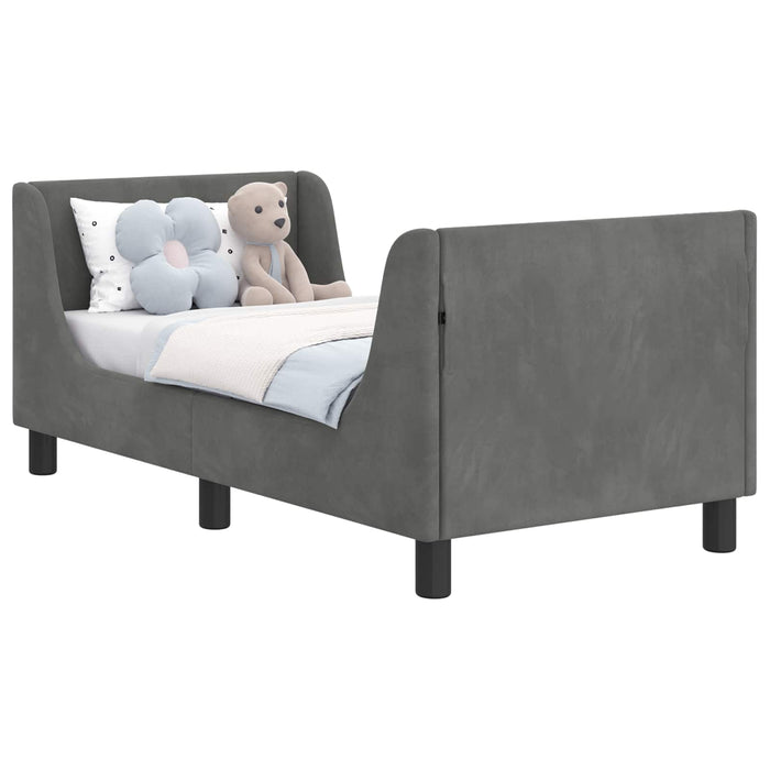 Cadru de pat pentru copii cu spătar Gri închis 70 x 140 cm - WALTI WALTI